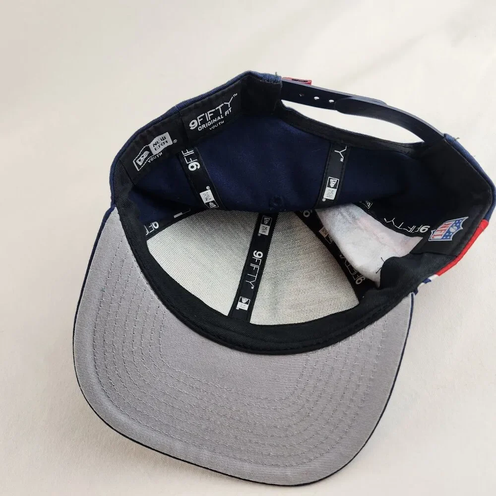 New England Patriots Youth Hat Blue Red New Era Snapback NFL 9Fifty Adjustable
